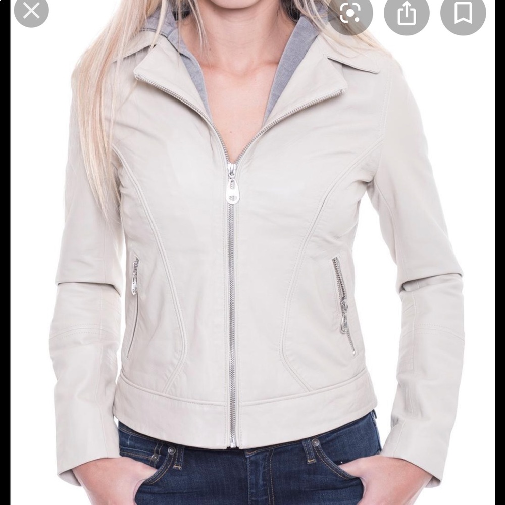 Cream leather jacket